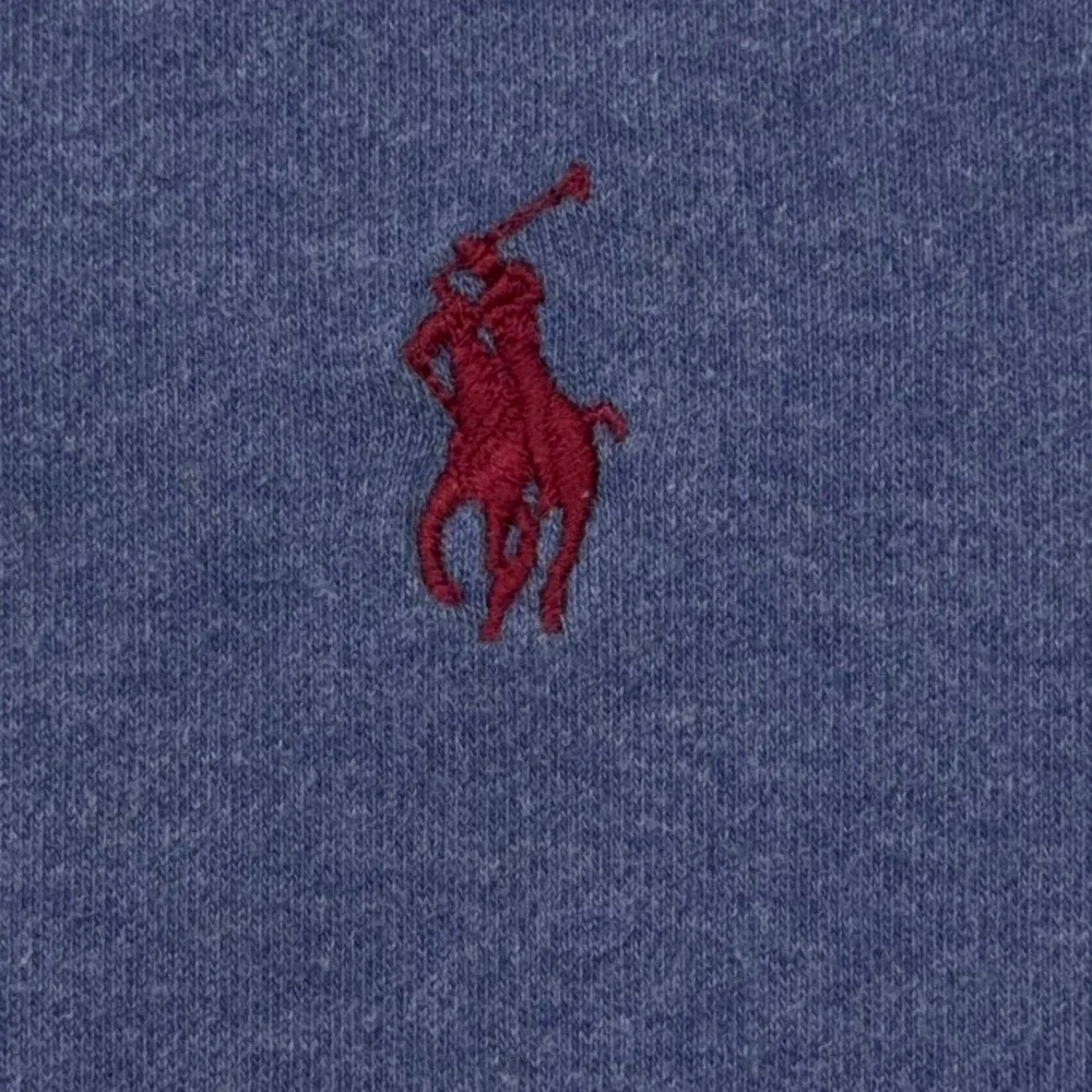 Polo Ralph Lauren Mens Large Blue Heathered Cotton Short Sleeve Polo Shirt L